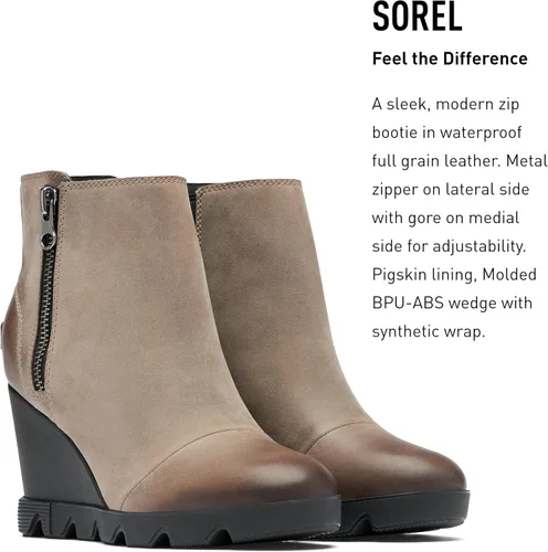 Vista 3 de SOREL Joan Uptown - Botas de cuña de cuero impermeables para mujer