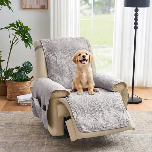 Vista 36 de Fundas acolchadas beige para sillas reclinables, impermeables, fundas para sillas reclinables para niños perezosos, fundas reclinables que admiten