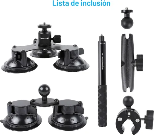 Vista 8 de PellKing Soporte de coche de succión para Insta360 x5, x4, x3, x2, x, One