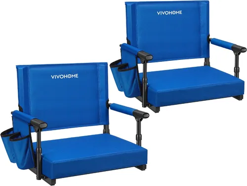 Vista 12 de VIVOHOME Stadium Seats with Back Support, Bleacher Chair for Sports Events Foldable, Easy To Carry, Adjustable Length Shoulder Strap, Two Cup