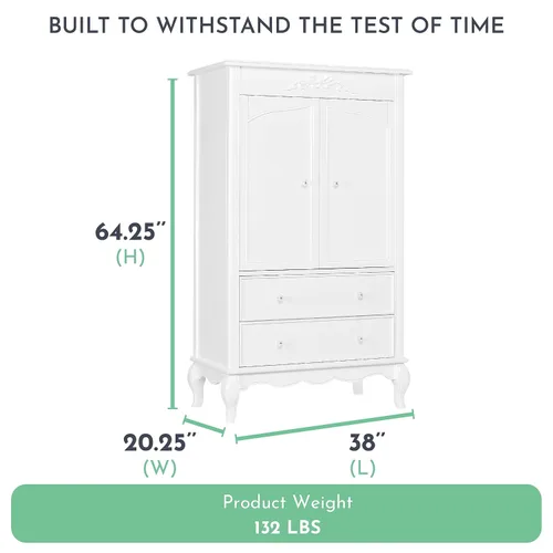 Vista 4 de Evolur Aurora Armoire, Queen, Frost