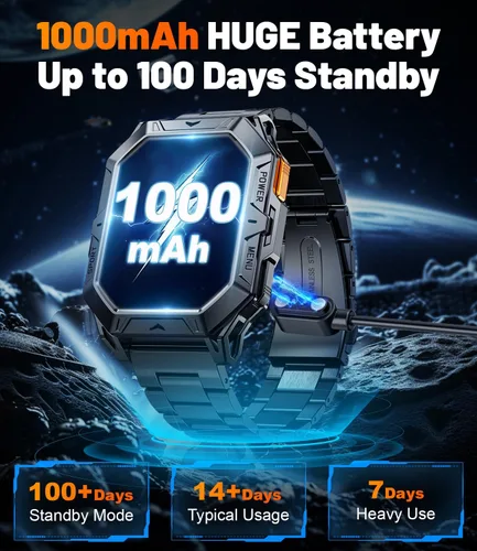 Vista 2 de LIGE Relojes inteligentes para hombres con más de 100 días de tiempo de espera