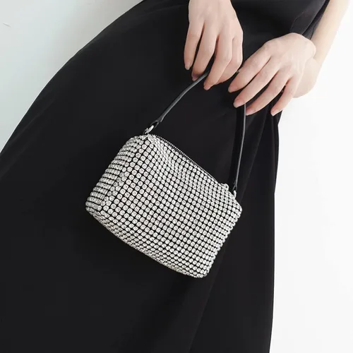 Vista 2 de VODIU Bolso bandolera de lujo con purpurina para mujer bolso de mano bolso de noche bolso de mano bolso de fiesta baile