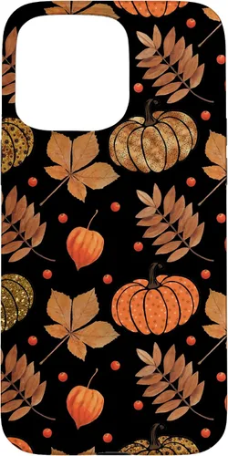Vista 31 de Otoño hojas y calabazas patrón Halloween otoño regalos caso para iPhone 17