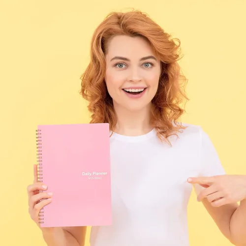 Vista 7 de EOOUT Agenda diaria actualizada, cuaderno B5 de lista de tareas pendientes con calendarios por hora, comidas de 10 x 7 pulgadas, 166 páginas