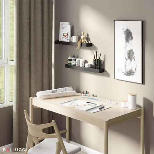 Vista 5 de Ballucci Estantes flotantes modernos de 24 pulgadas, juego de 2 repisas de madera para montaje en pared de guardería, sala de estar, baño, cocina