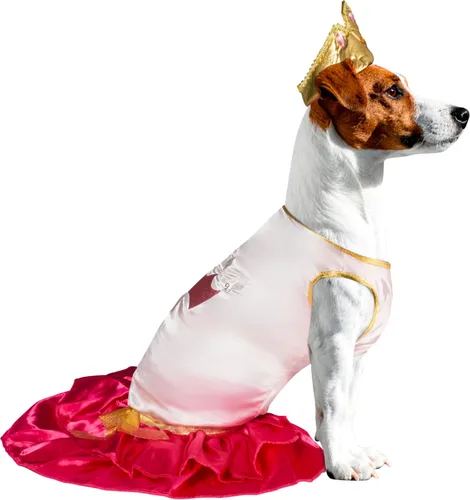 Vista 3 de Rubie's disfraz de princesa color rosa para mascotas., L, Rosado