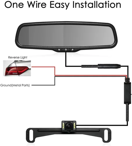 Vista 6 de Cámara espejo AUTO-VOX M8 con pantalla táctil IPS de 4.5" Full HD 1080p. Easy to Install, Smooth Live View with IP 68 Waterproof Backup Camera for