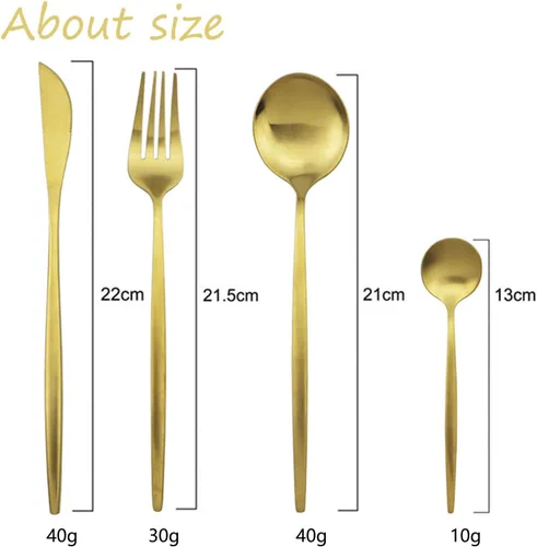 Vista 2 de JASHII Juego de cubiertos de acero inoxidable de 24 piezas, juego de cubiertos de servicio para 6, utensilios para cocina, aptos para lavavajillas