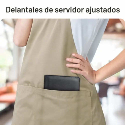 Vista 6 de Forvencer - Libreta para servidor, 2 bolsillos con cremallera, libros para camarera Waitress Book for Servers, Fits Waitress Apron, Guest Book