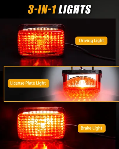 Vista 3 de Luz trasera de freno para cuatrimoto, luces de freno LED compatibles con Yamaha Grizzly Big Bear Bruin Kodiak Wolverine Rhino Viking 5KM-8472C-10-00