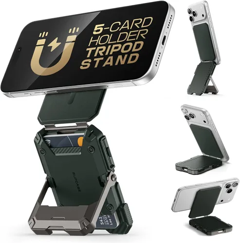 Vista 13 de SUPCASE para cartera MagSafe con soporte, cartera magnética para hombres, [contiene 5 tarjetas] [soporte ajustable] [bloqueo RFID] soporte