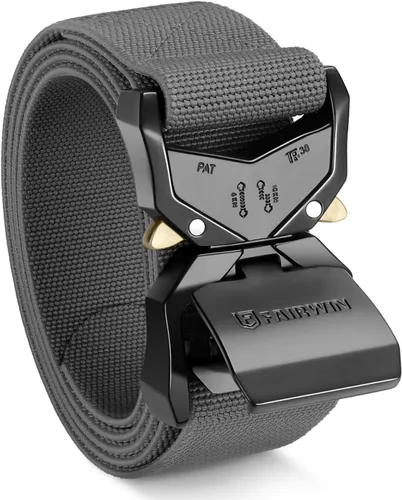 Vista 8 de FAIRWIN Tactical Belt Men, 1.5" Stretch Nylon Web Military Hiking Rigger Work Belts with Quick-Release Seatbelt Buckle