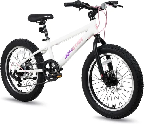 Vista 11 de JOYSTAR 20 Inch Mountain Bike for Kids Ages 7-10 Year Old, 3-Inch Wide Knobby Tires, 7 Speed Drivetrain, Disc Brakes, Fat Tire Kids Bicycles for