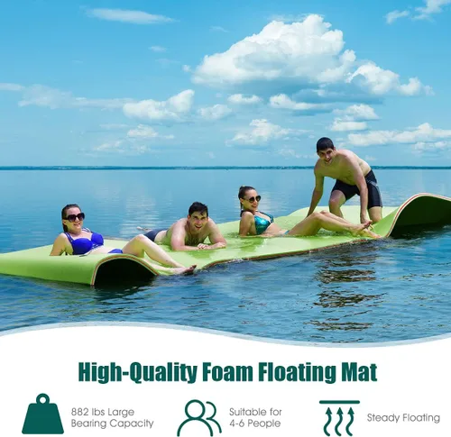 Vista 4 de GYMAX Floating Water Mat Verde