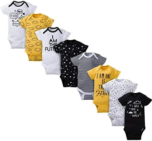 Vista 4 de Gerber - Mameluco de manga corta unisex para bebé, paquete de 8