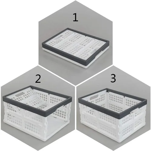 Vista 3 de Teyyvn Paquete de 4 cajas plegables para leche, contenedores apilables de plástico de 15 L