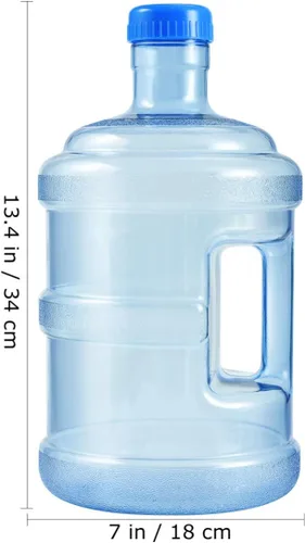 Vista 5 de Botella de agua de plástico con asa, botella de agua reutilizable para gimnasio, deportes, oficina, campamento, senderismo (5 litros)