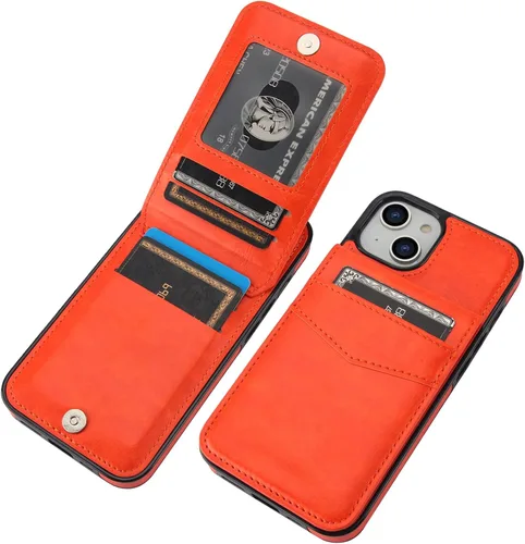 Vista 9 de KIHUWEY Compatible con iPhone 14 Funda Cartera con Soporte para Tarjeta de Crédito, Flip Cuero Premium Cierre Magnético Soporte Funda Protectora