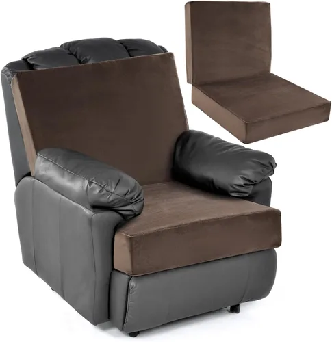Vista 9 de HOMBYS Cojines de espuma para sillas reclinables para ancianos, almohadillas de silla de 4 pulgadas de grosor con soporte de respaldo para silla