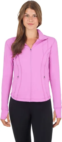Vista 25 de 90 Degree By Reflex Chaqueta ligera atlética con cremallera completa, ajuste delgado, para correr, con aberturas para los pulgares Negro
