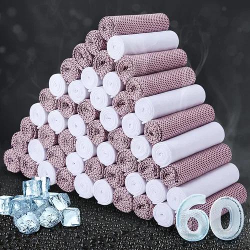 Vista 19 de Honoson Toalla de enfriamiento a granel – Toallas frescas para cuello y cara, microfibra transpirable y deportiva para gimnasio, yoga, viajes