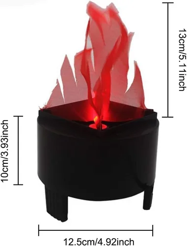 Vista 7 de Luz de llama LED electrónica, lámpara de llama falsa 3D de 110 V, lámpara de fuego falsa artificial, luz de efecto de escenario para Halloween