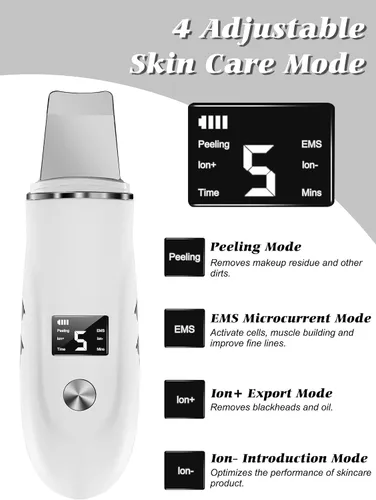 Vista 2 de Raspador de Piel Espátula Facial, Herramienta Removedora de Puntos Negros 4 en 1 para Limpiador de Poros, Raspador de Piel Espátula Facial