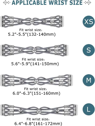Vista 3 de TOYOUTHS Beaded Bracelet Band Compatible with Fitbit Versa 2/Fitbit Versa Bands Women, Boho Soft Elastic Stretchy Nylon Braided Strap Fancy Charms