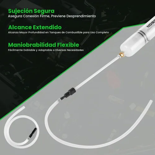 Vista 4 de FTIHTRY Bomba extractora de líquidos automotrices de 200CC con manguera de goma larga, bomba de jeringa manual de succión al vacío
