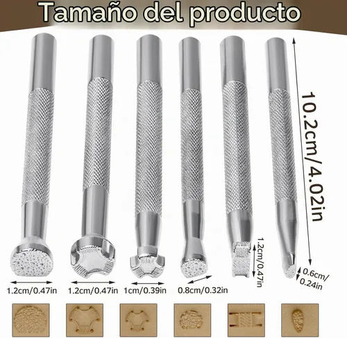 Vista 2 de Jupean 6 piezas de sellos de cuero herramientas de estampado de cuero kit