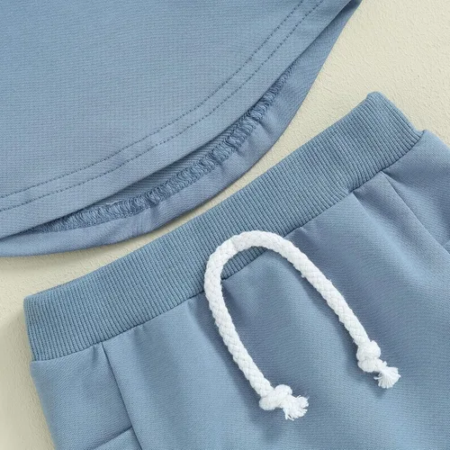 Vista 5 de Conjunto de sudadera de manga larga con cuello redondo y pantalones deportivos para bebés, ropa de invierno para bebé