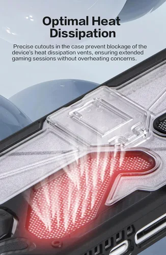Vista 4 de Funda protectora para ASUS ROG Ally, funda de TPU para ASUS ROG Ally con soporte, incluye 2 protectores de pantalla de vidrio templado ASUS ROG