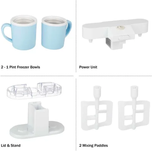 Vista 5 de Máquina para hacer helados - Máquina de helados de 1 cuarto de galón para sorbete, gelato, yogur congelado y más - Electrodomésticos y accesorios