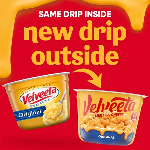 Vista 4 de Velveeta Shells & Cheese Original - Taza de macarrones con queso para microondas (taza de 2.39 onzas) para un aperitivo o cena fácil hecho