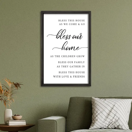 Vista 7 de comurdyo Bless This Home Decoración de Pared 16" × 11" Moderno Rústico Casa de Campo Inspirador Bendición Dulce Familia Cita Cartel