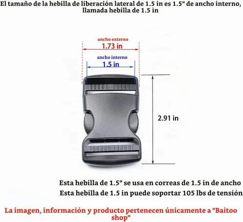 Vista 3 de Hebillas de liberación lateral Hebilla de plástico resistente Clips broches Mochila Hebilla Reemplazo para correa
