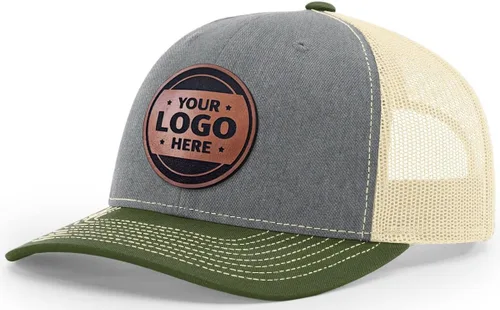 Vista 46 de Sombrero de parche de cuero de camionero personalizado grabado con láser