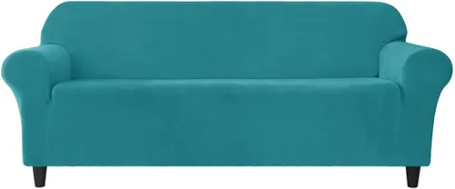 Vista 16 de Funda elástica para sofá de 3 cojines, 1 funda de terciopelo para sofá, fundas protectoras de muebles con parte inferior elástica, lavable a máquina
