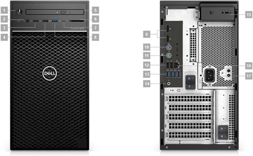 Vista 3 de Dell Precision 3640 Workstation Desktop Core i9-10900 - Disco duro HDD de 1 TB - 32 GB RAM 10 núcleos @ 5.2 GHz Win 11 Pro Negro (renovado)