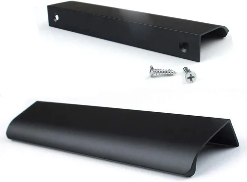 Vista 8 de JOOJA Juego de 10 tiradores con borde de dedo de estilo moderno para muebles y cajones, tiradores ocultos para gabinetes y cocina, perillas, negro