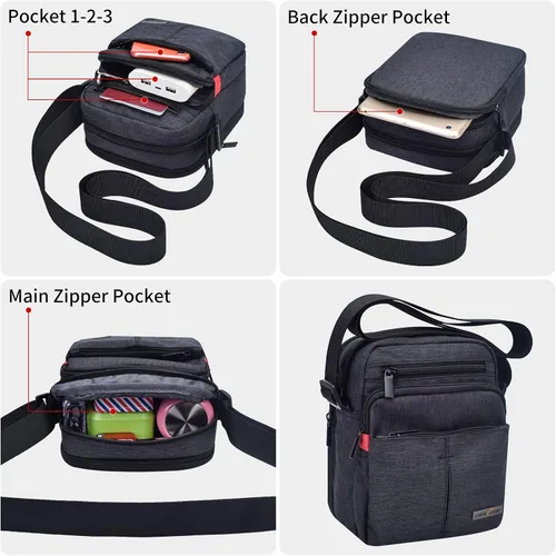 Vista 7 de USPECLARE Bolso de mensajero para hombre, bolso cruzado para el hombro, bolso de viaje, bolso de hombre, bolso casual para el trabajo, negocios