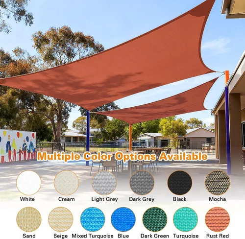 Vista 9 de Artpuch Toldo rectangular de 10 x 20 pies, borde curvo, grado comercial de polietileno de alta densidad de 6.53 oz/m², permeable a los rayos UV