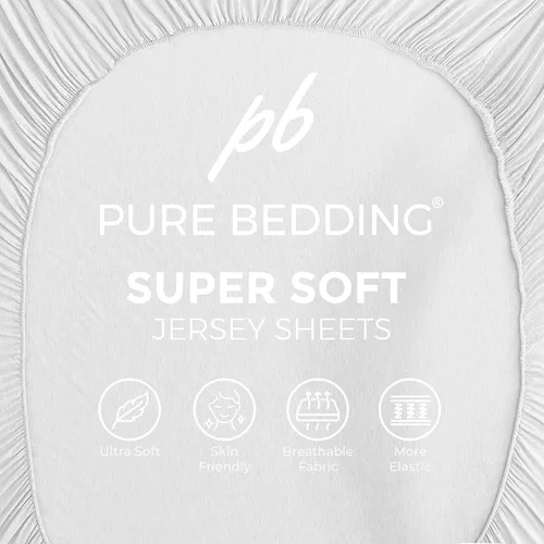 Vista 122 de Pure Bedding Juego de Sábanas Twin - Sábanas de Cama de Microfibra Ultra-Suave 1800 - Doble Cepillado - Bolsillos Profundos - Ajuste Fácil - Extra