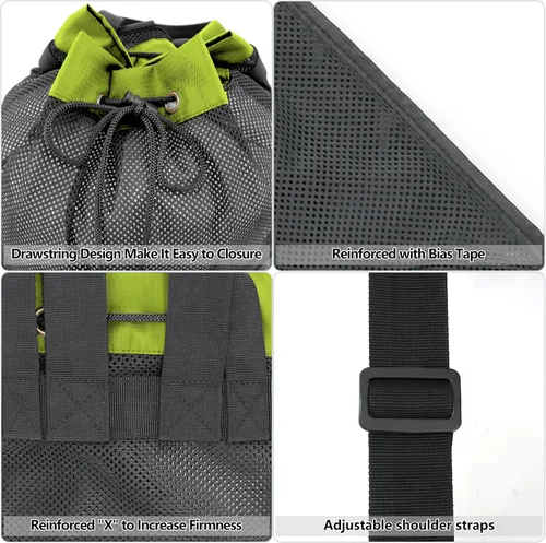 Vista 4 de BeeGreen Gym Bags for Men Women Mesh Drawstring Backpack for Swim Sports Workout Gear Gifts for Swimmers Beach Pool Wrestling Backpack Cinch Bag