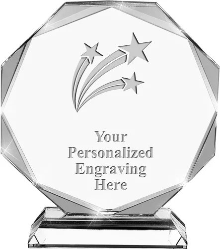 Vista 29 de Premio de cristal personalizado de 6.75 pulgadas con grabado - Premios de trofeos personalizados