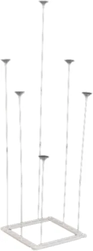 Vista 8 de Efavormart - Juego de 2 soportes de columna de globo de plástico blanco con base entrelazada, soporte de torre de globo moldeable para bodas