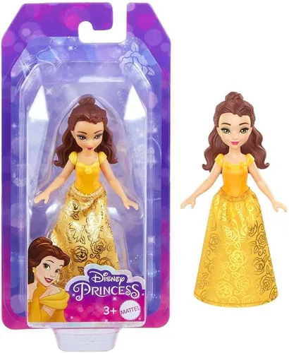 Vista 6 de Mattel Disney Princesses, muñeca Belle articulada de 3.5 in, 3 años y +, HLW78