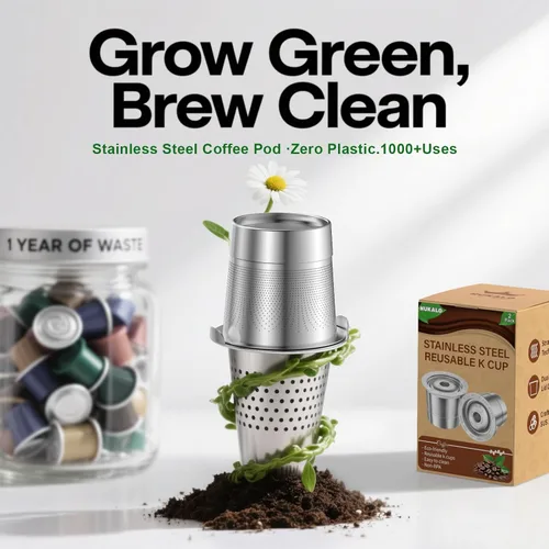 Vista 4 de Cápsulas K reutilizables para Keurig: Cápsulas K recargables de acero inoxidable completo, filtro de café reutilizable para máquinas de café Keurig