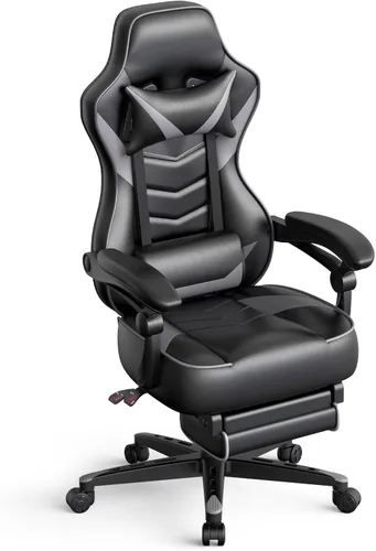 Vista 9 de ELECWISH Sillas de juego para adultos, respaldo alto, giratorias, reclinables, ergonómicas, para videojuegos, reposacabezas y soporte lumbar, silla